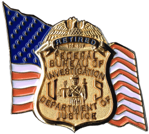 Retired FBI Gold Pin Federal Bureau of Investigation US Department of Justice